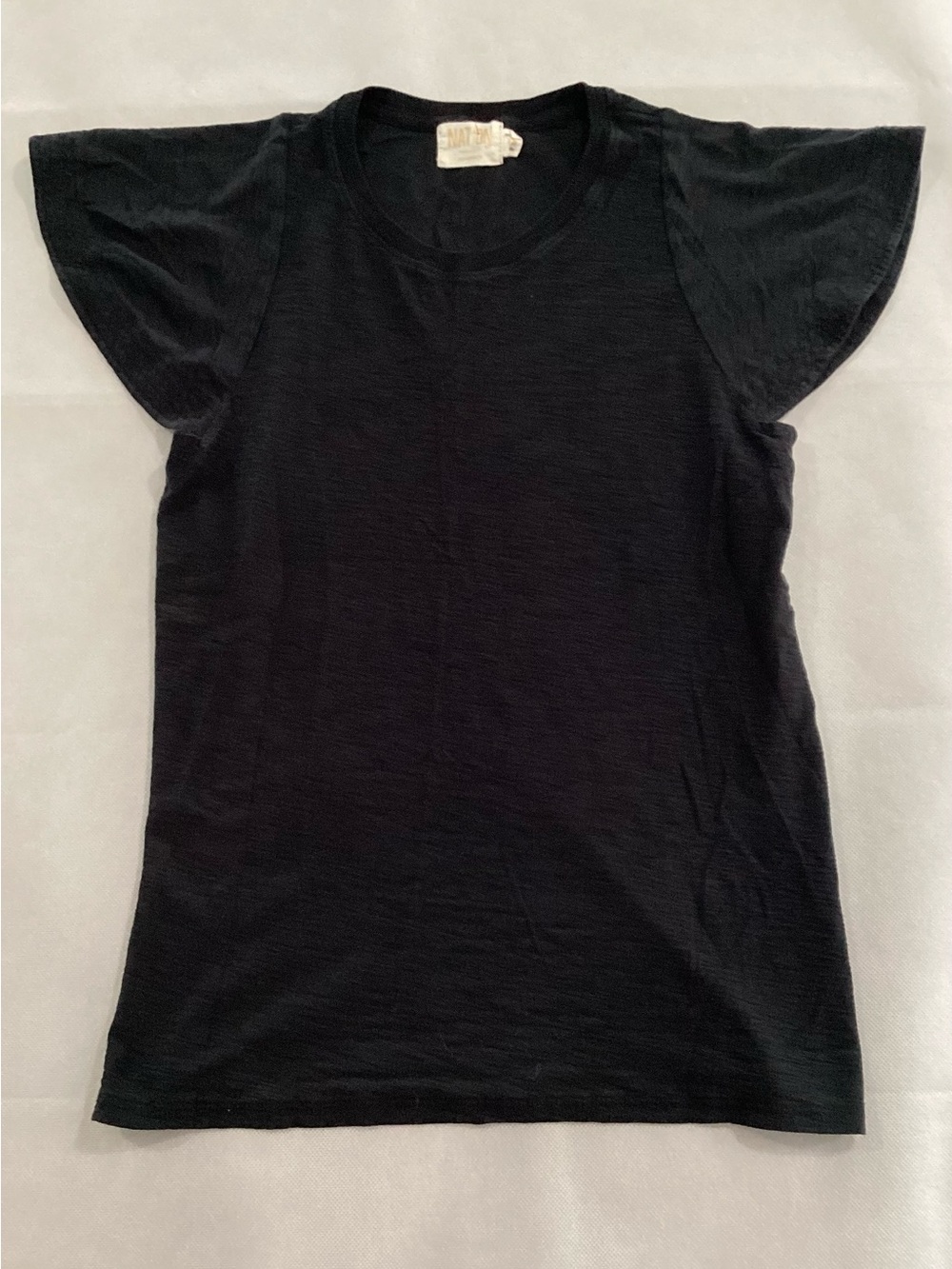 Nation LTD Black Women's Short Sleeve Tee with Flutter Sleeves size small 9/2